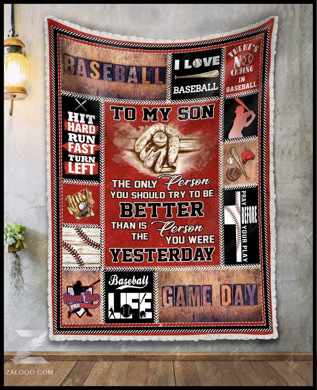 Baseball To My Son The Only Person You Should Sherpa Fleece Blanket