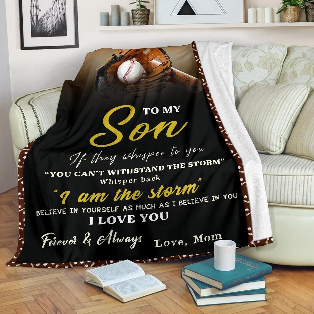 Baseball To My Son The Storm Sherpa Fleece Blanket