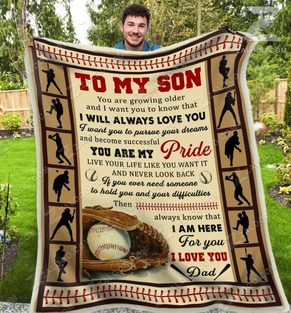 Baseball To My Son You Are My Pride Love Dad Sherpa Fleece Blanket