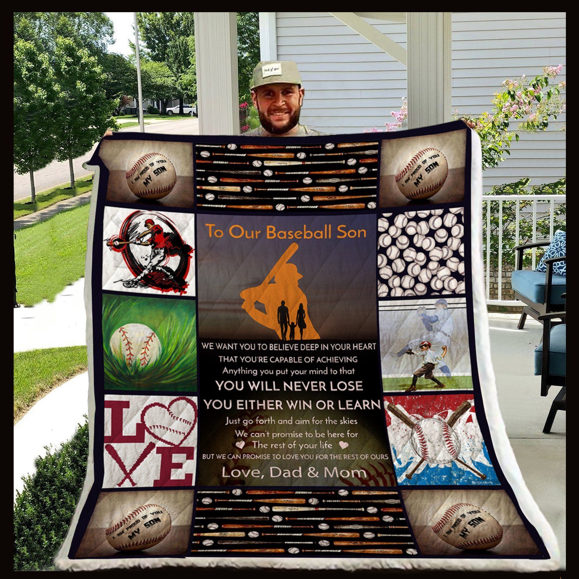 Baseball To Our Son Sherpa Fleece Blanket