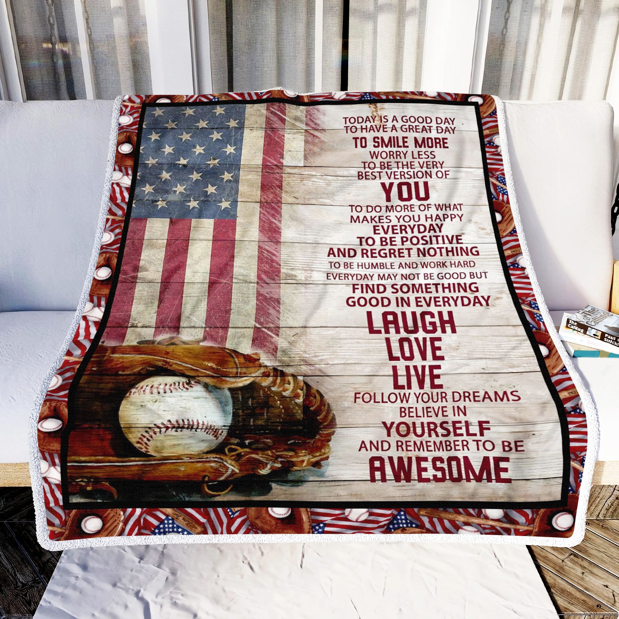 Baseball Today Is A Good Day Fleece Blanket