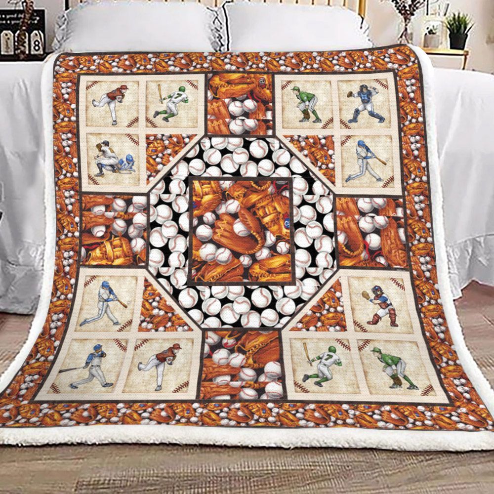 Baseball Sherpa Fleece Blanket
