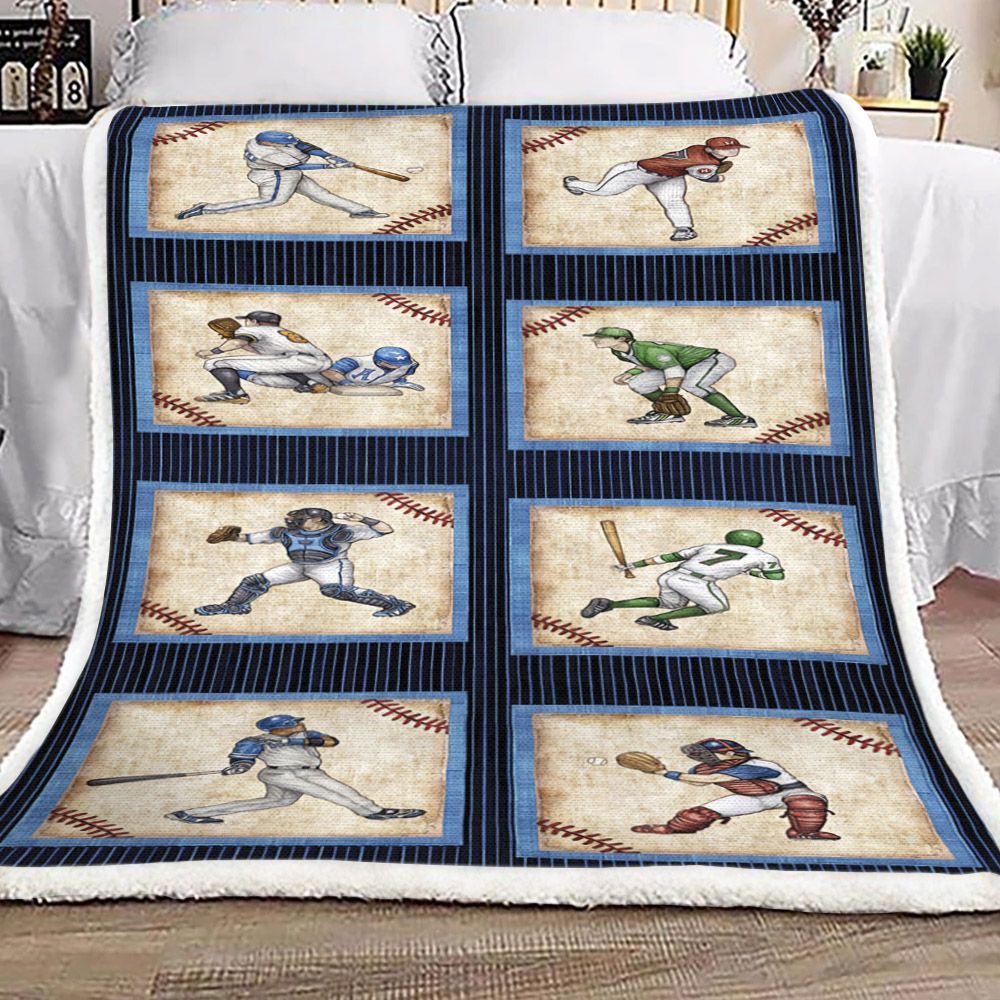 Baseball Sherpa Fleece Blanket