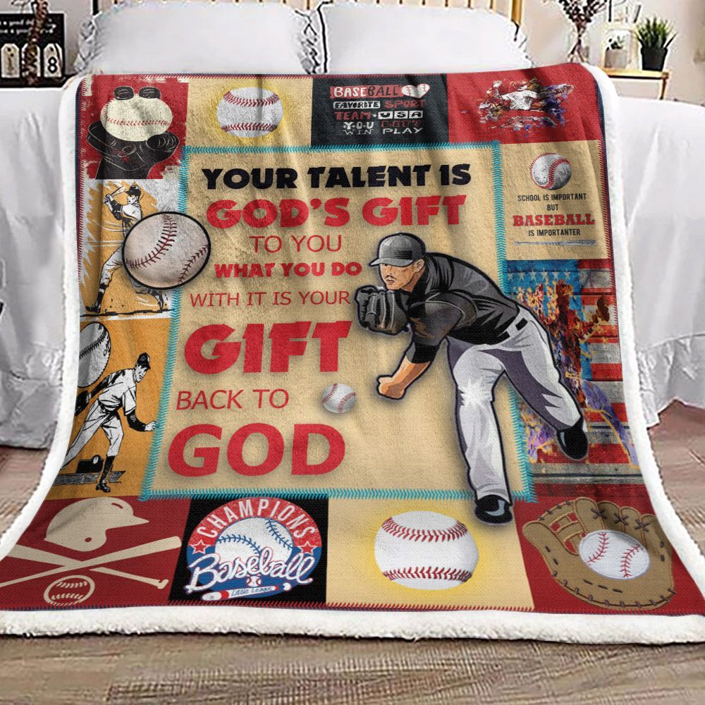 Baseball Sherpa Fleece Blanket