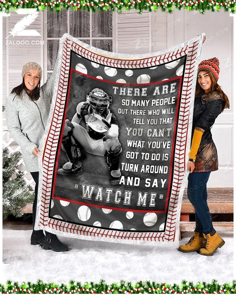 Baseball Watch Me Sherpa Fleece Blanket