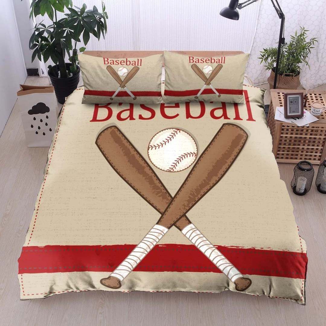 Baseball White Ball Bedding Set
