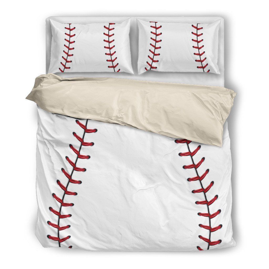 Baseball White Bedding Set