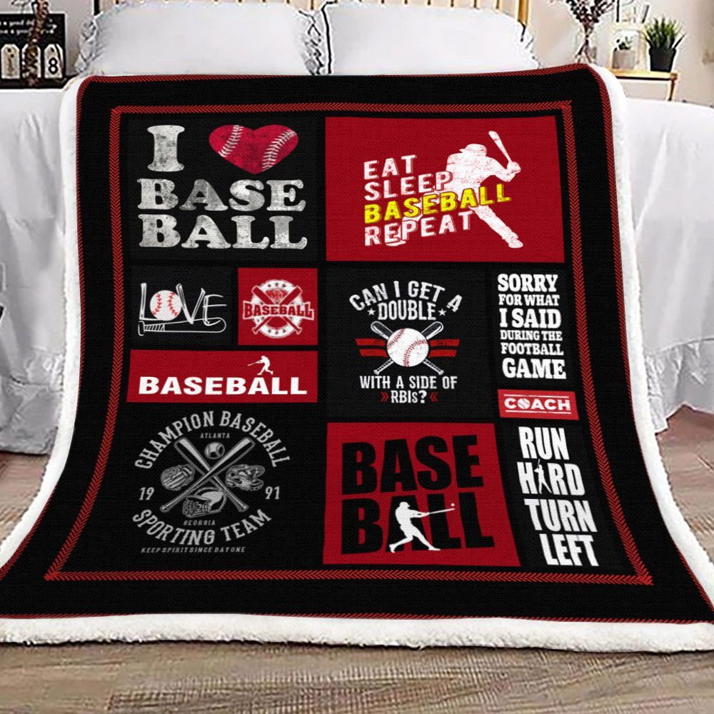 Baseball Sherpa Fleece Blanket