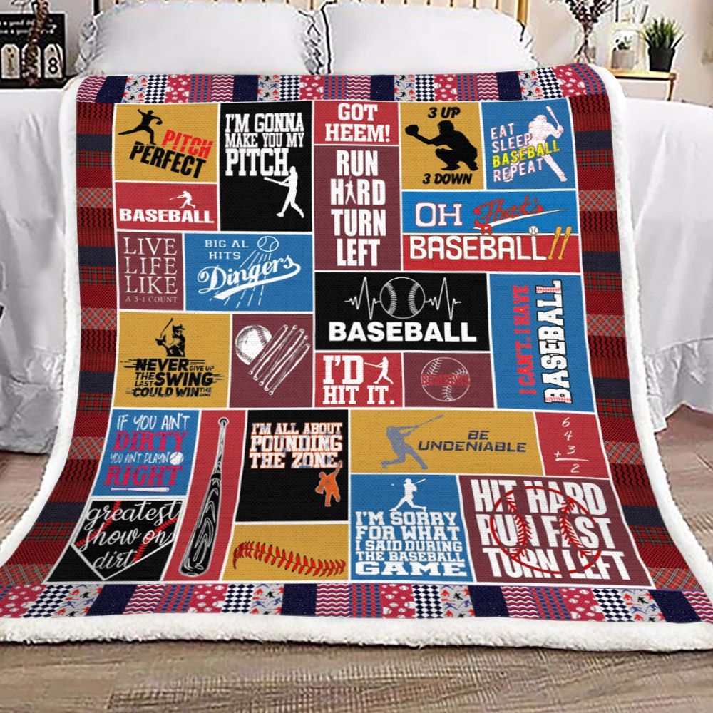 Baseball Sherpa Fleece Blanket