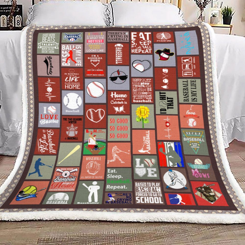 Baseball Sherpa Fleece Blanket