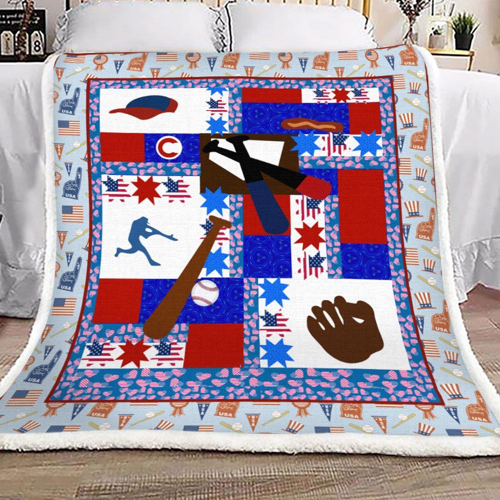 Baseball Sherpa Fleece Blanket