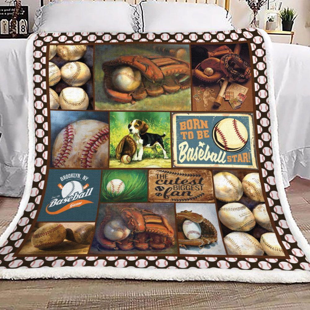 Baseball Sherpa Fleece Blanket