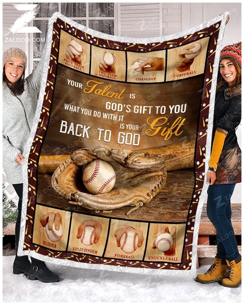 Baseball Your Talent Is Gift Of God Sherpa Fleece Blanket