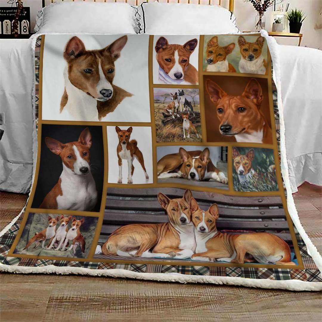 Basenji Cute Sherpa Fleece Blanket