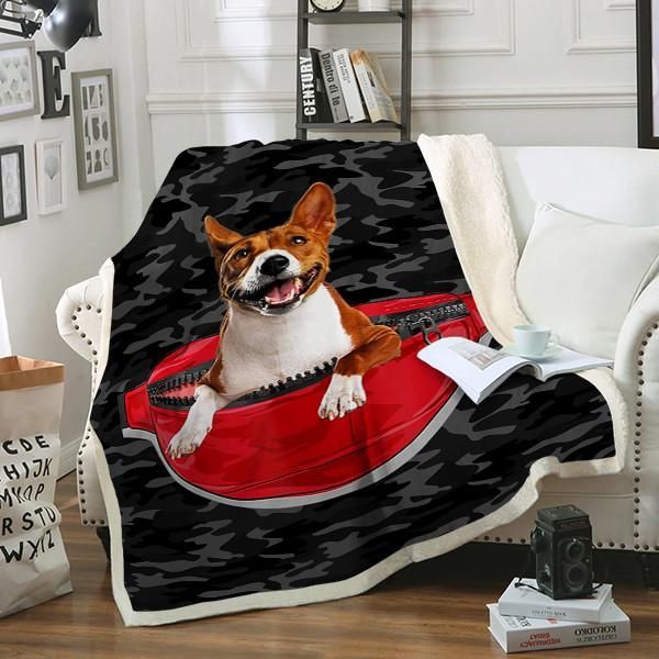 Basenji Dog Sherpa Fleece Blanket