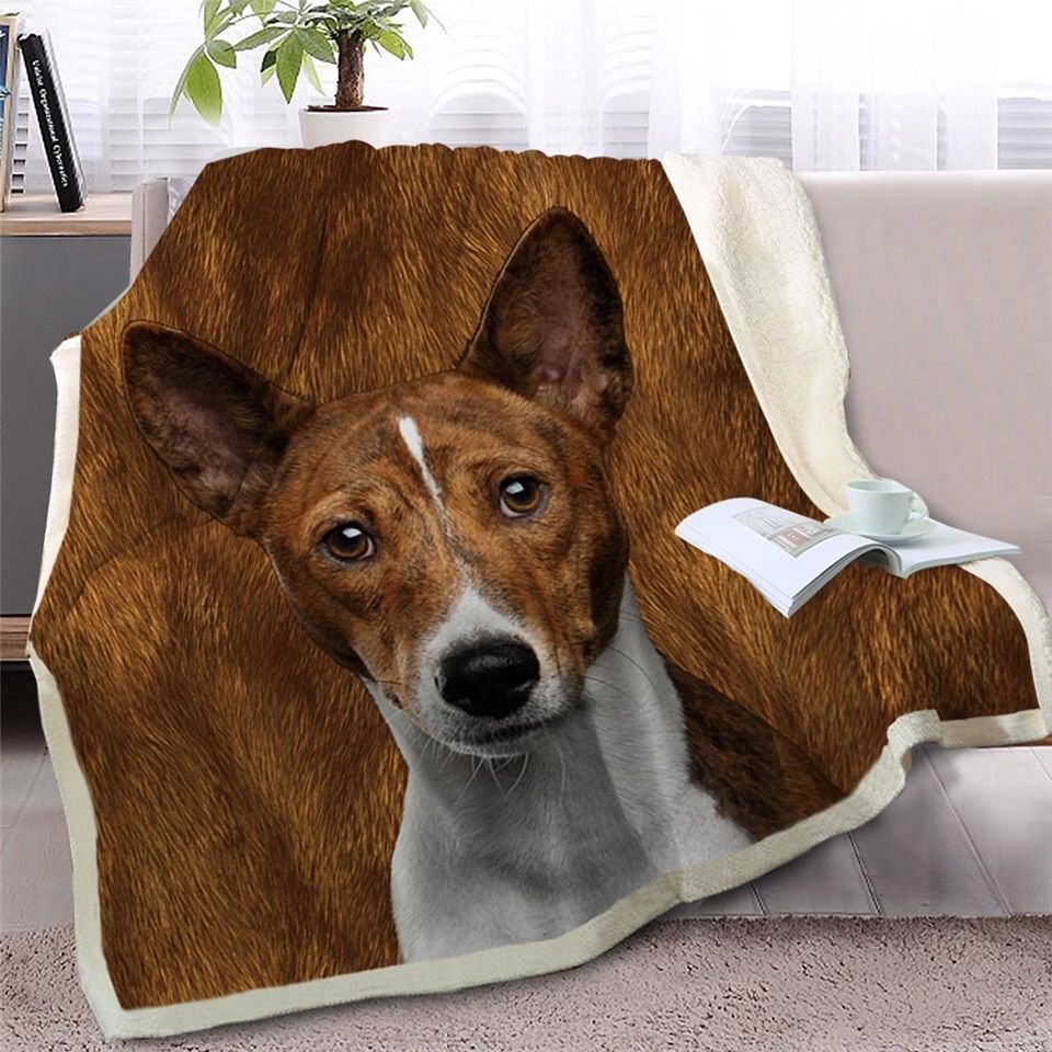 Basenji Dog Sherpa Fleece Blanket