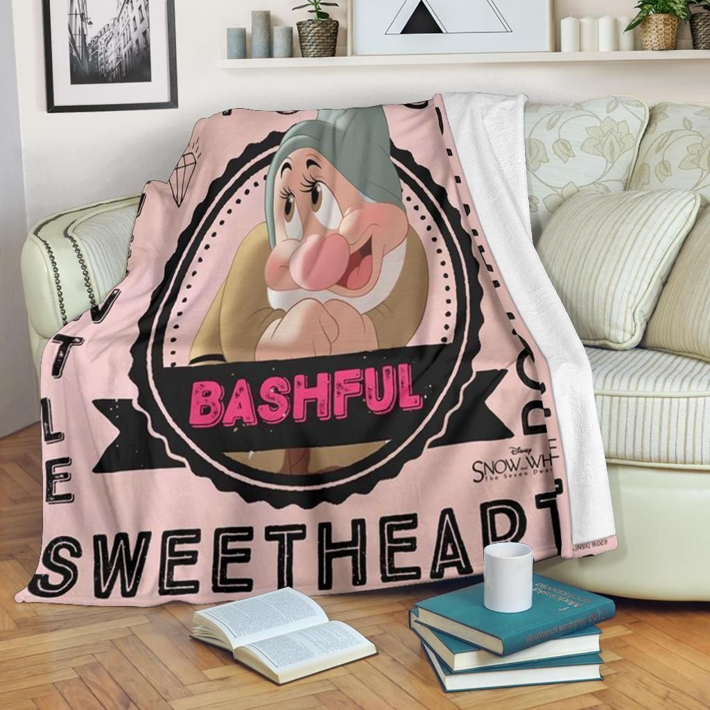 Bashful Dwarf Snow White Cartoon Printed Fleece Blanket