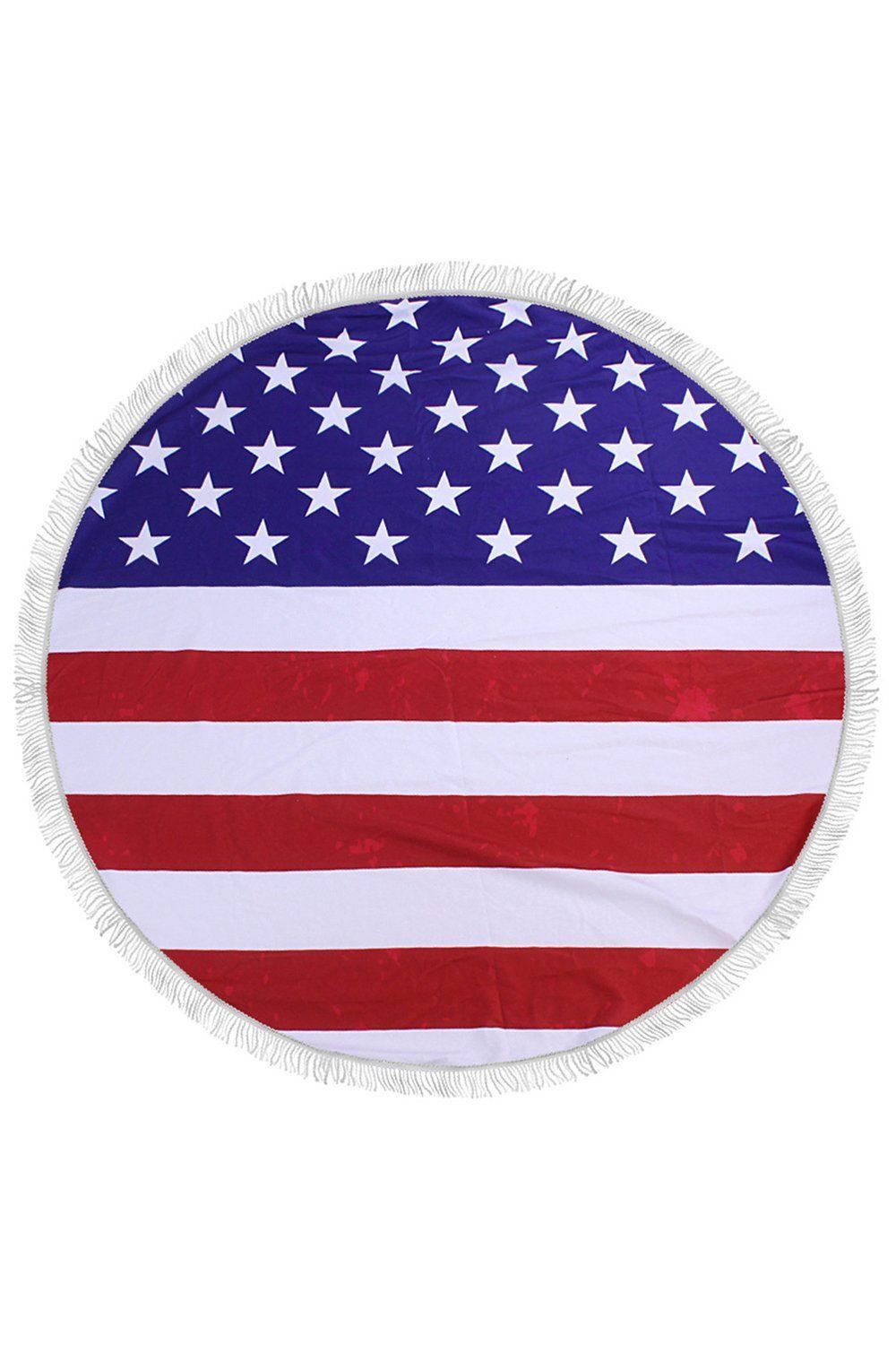 Basic American Flag Printed Round Beach Towel