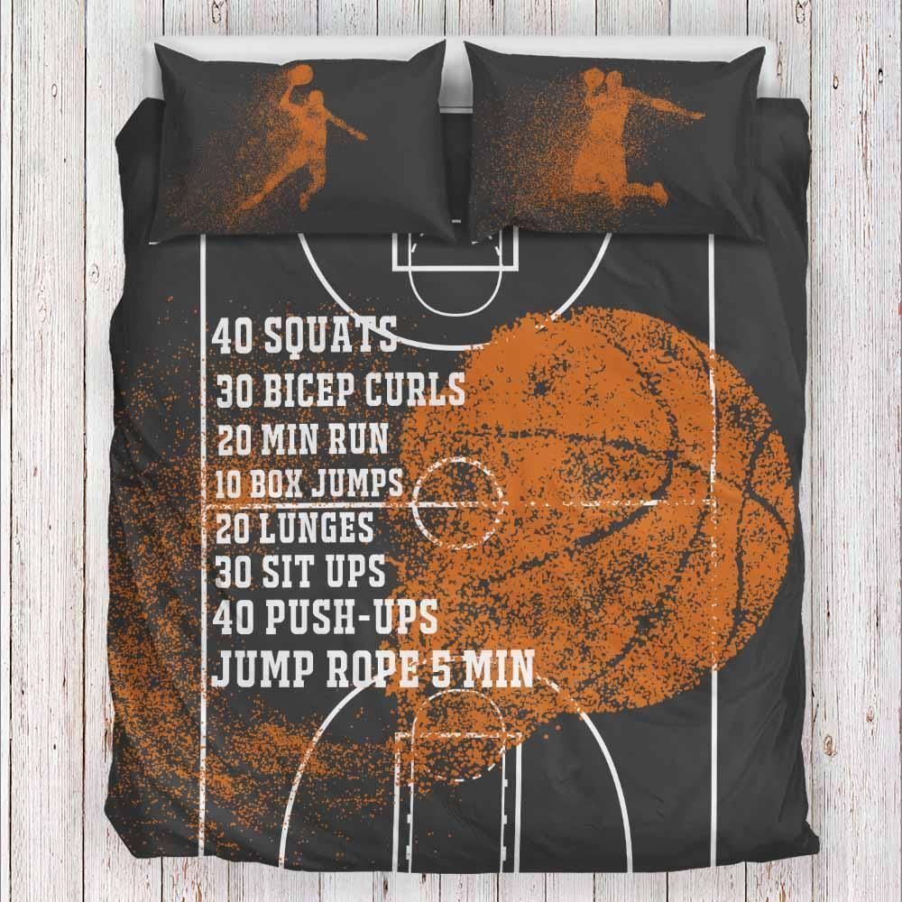 Basketball 40 Squats 30 Bicep Curls Bedding Set