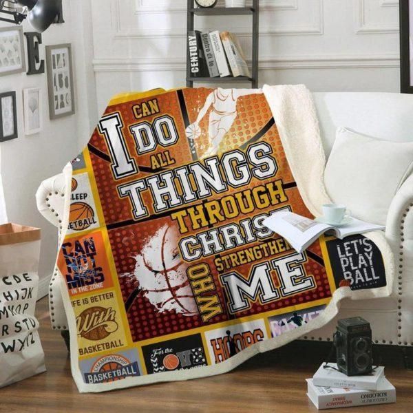 Basketball Sherpa FLeece Blanket
