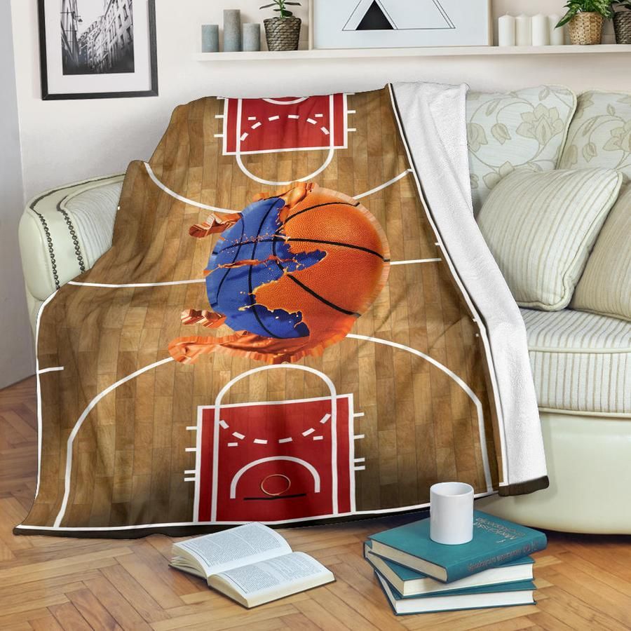 Basketball Court Sherpa Fleece Blanket
