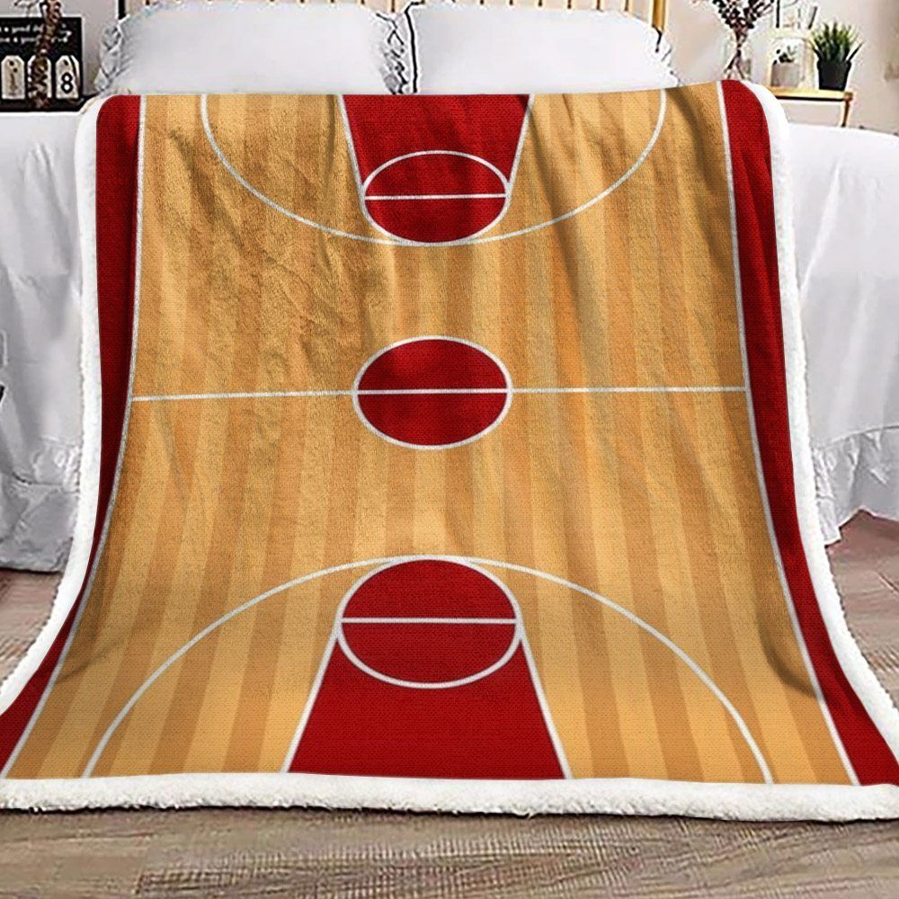 Basketball Court Sherpa Fleece Blanket