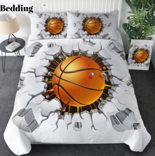 Basketball Cracked Bricks Wall Bedding Set
