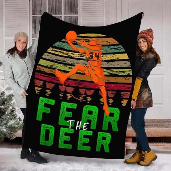 Basketball Fear The Deer Sherpa Fleece Blanket