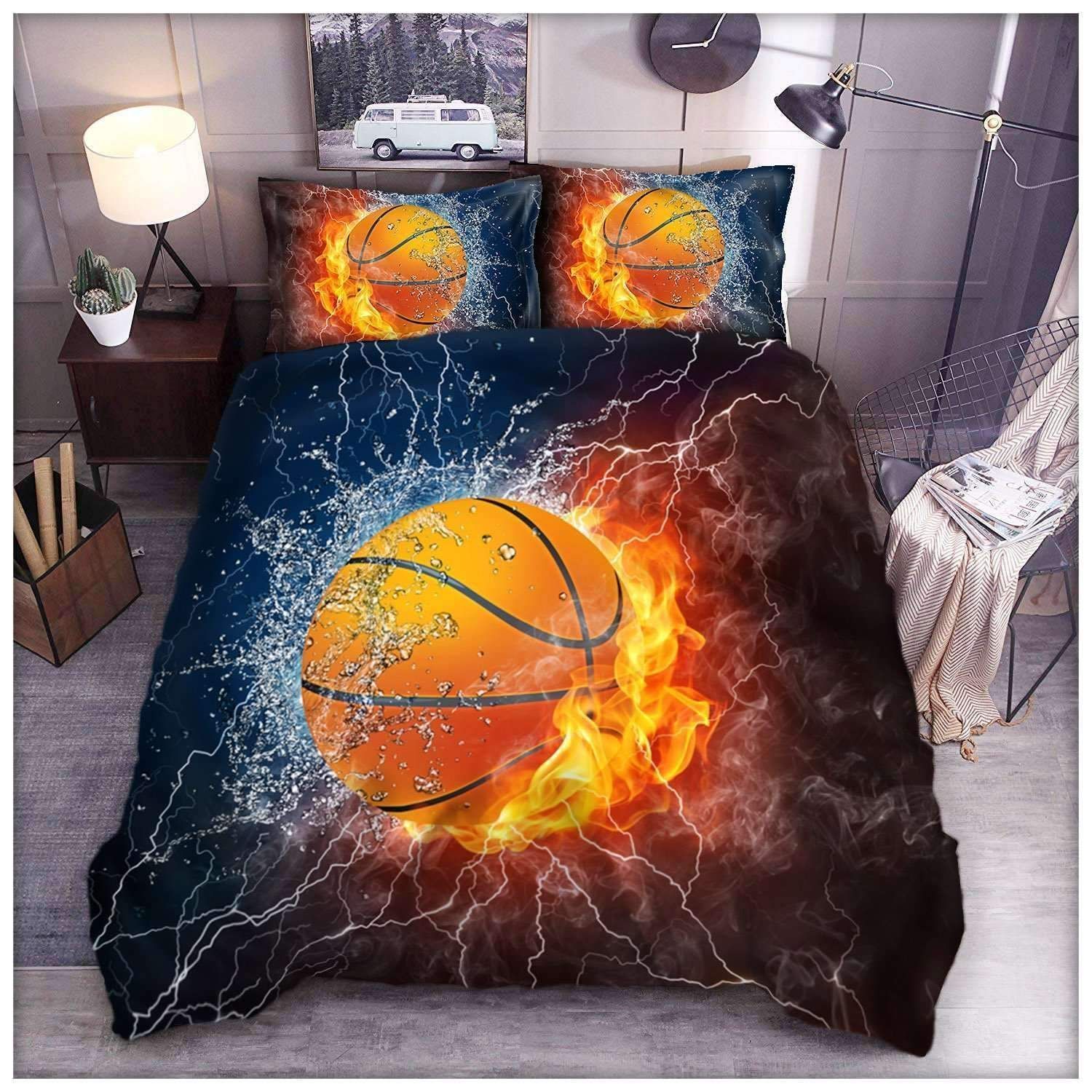Basketball Fire And Water Bedding Set