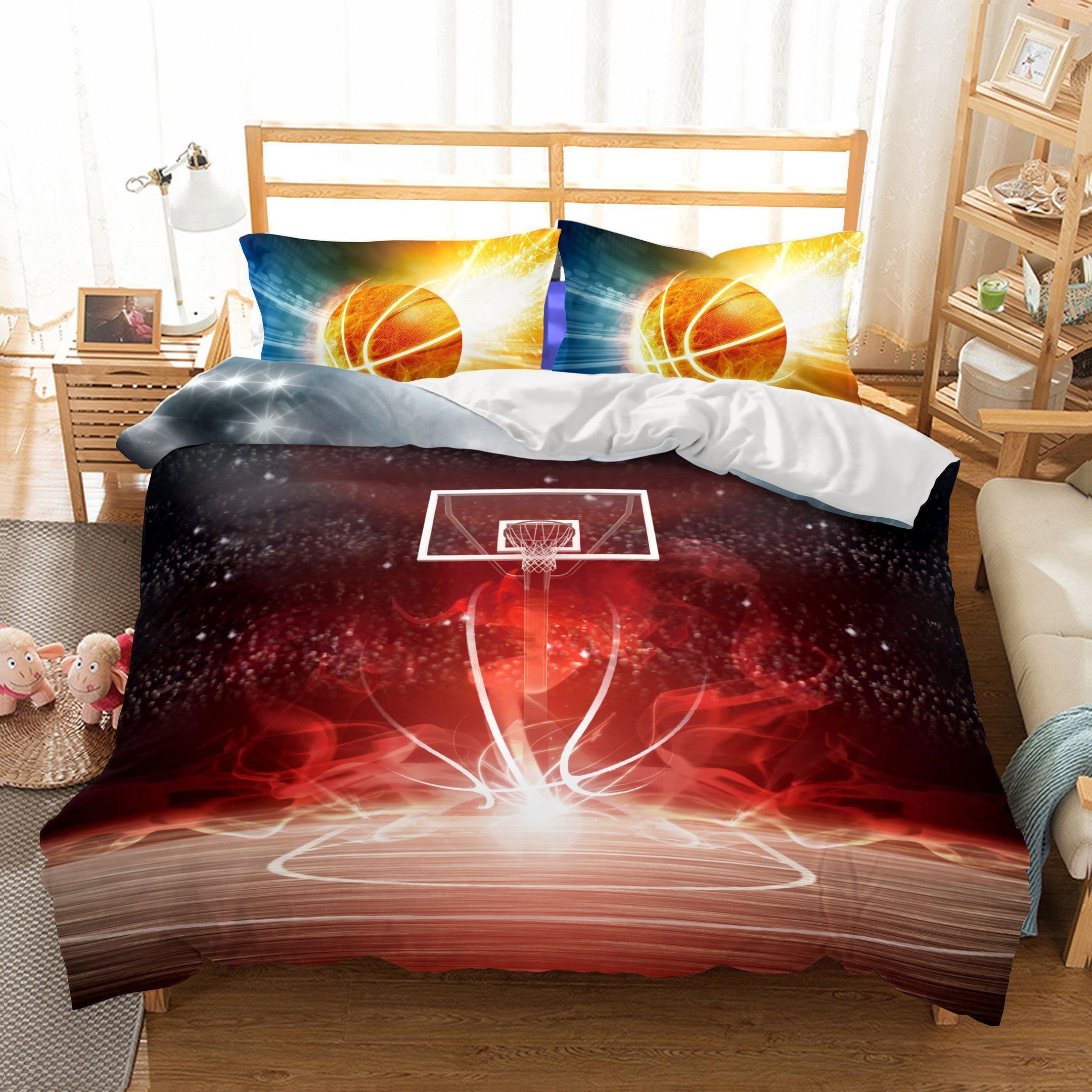 Basketball Fire Bedding Set