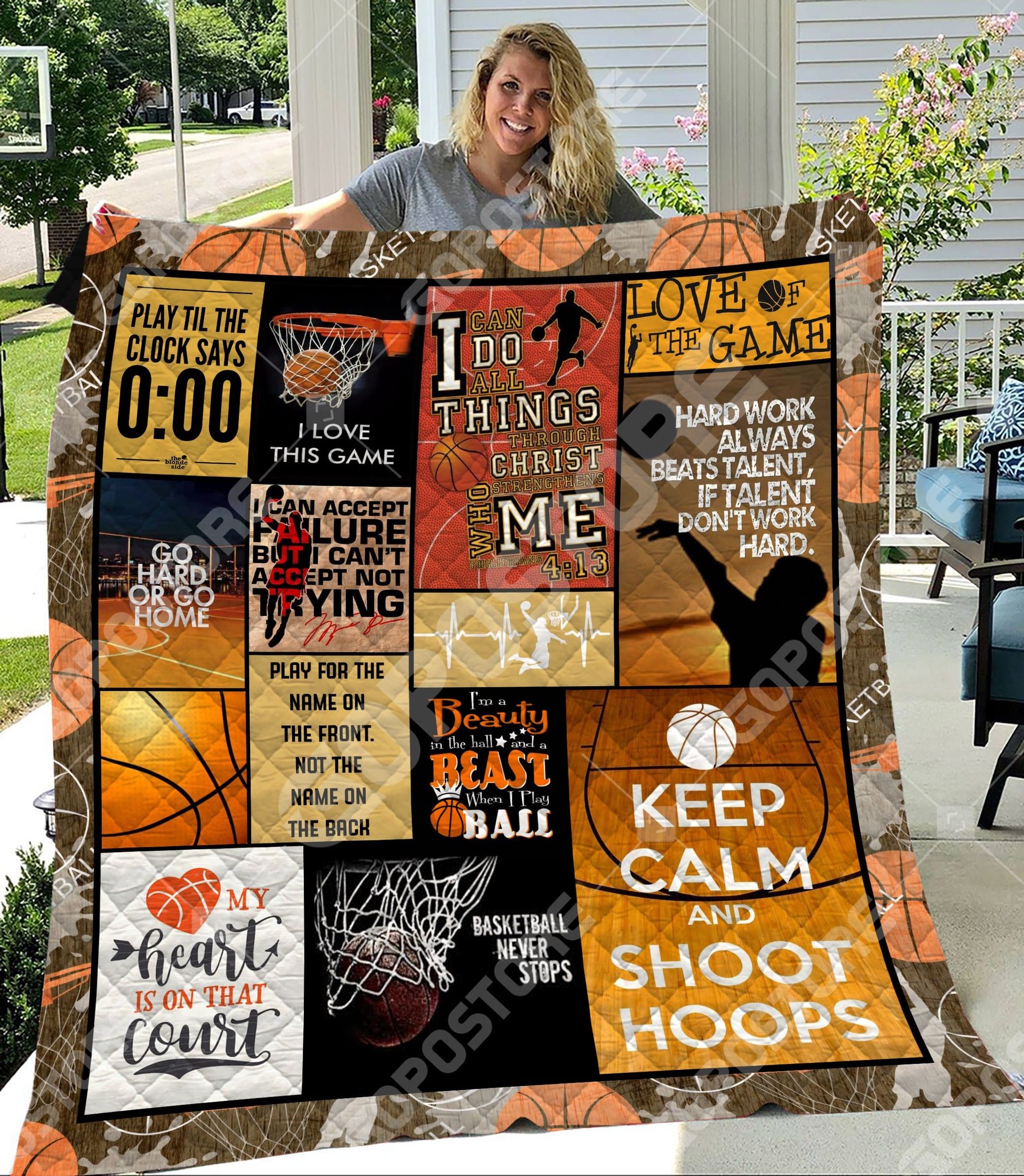 Basketball Go Hard Or Go Home Quilt Blanket DHC3112294TD