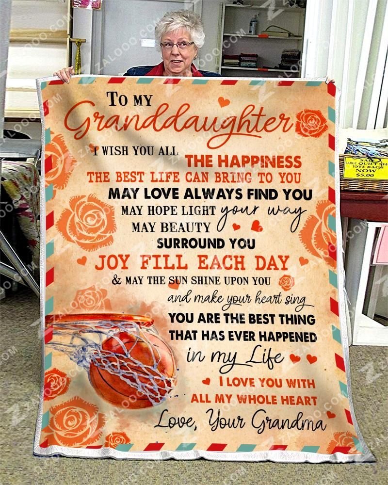 Basketball Granddaughter Grandma I Wish You Sherpa Fleece Blanket