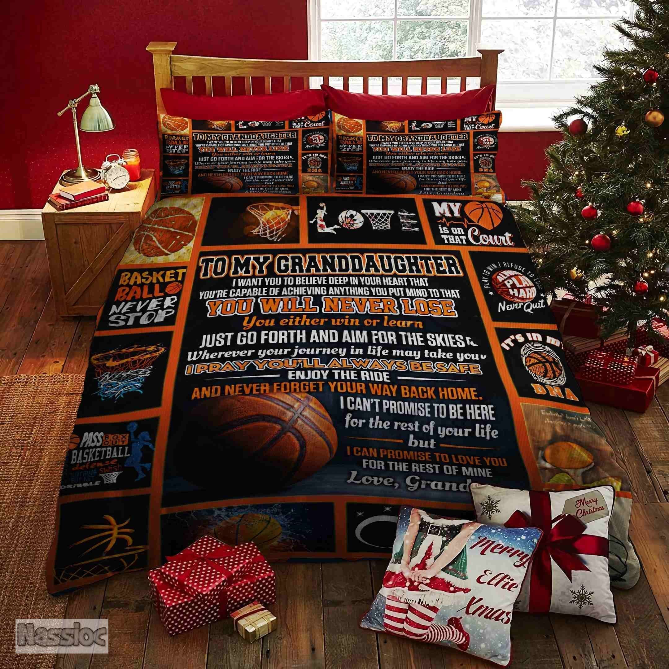Basketball Granddaughter Love Grandma Bedding Set