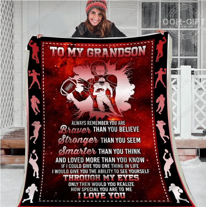 Basketball Grandson Sherpa Fleece Blanket