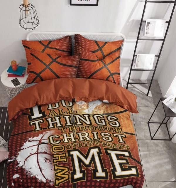 Basketball I Can Do All Things Through Christ Bedding Set