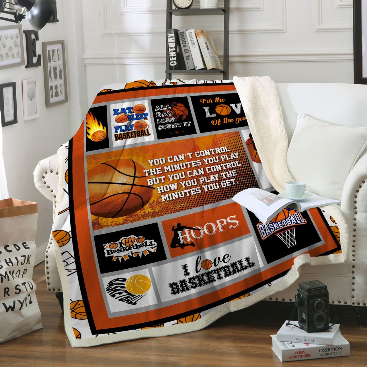 Basketball I Love Basketball Sherpa Fleece Blanket