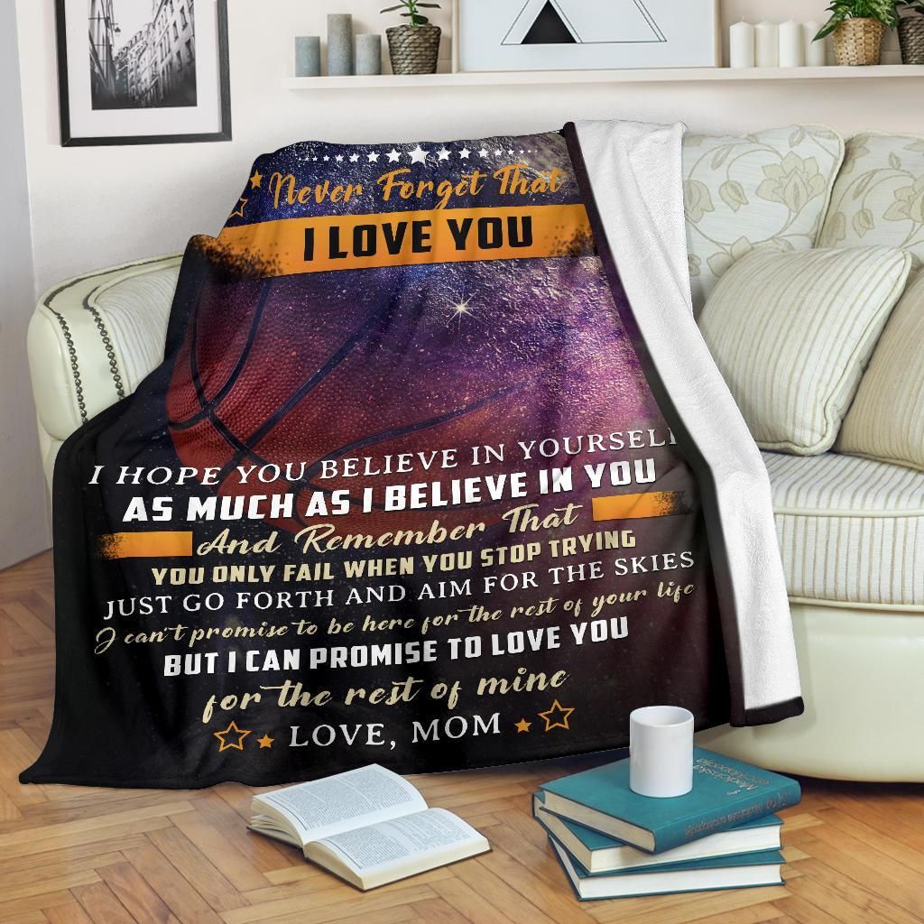Basketball I Love You Sherpa Fleece Blanket