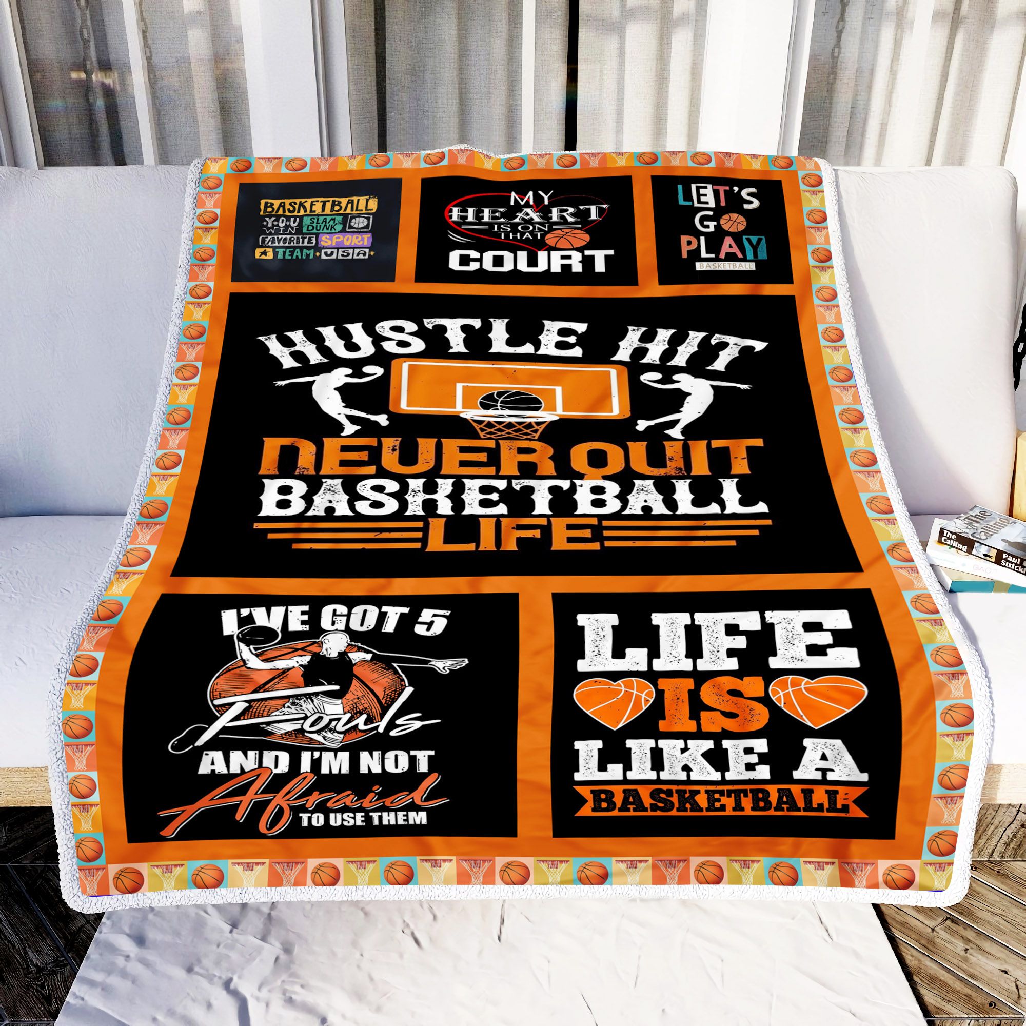 Basketball Never Quit Fleece Blanket
