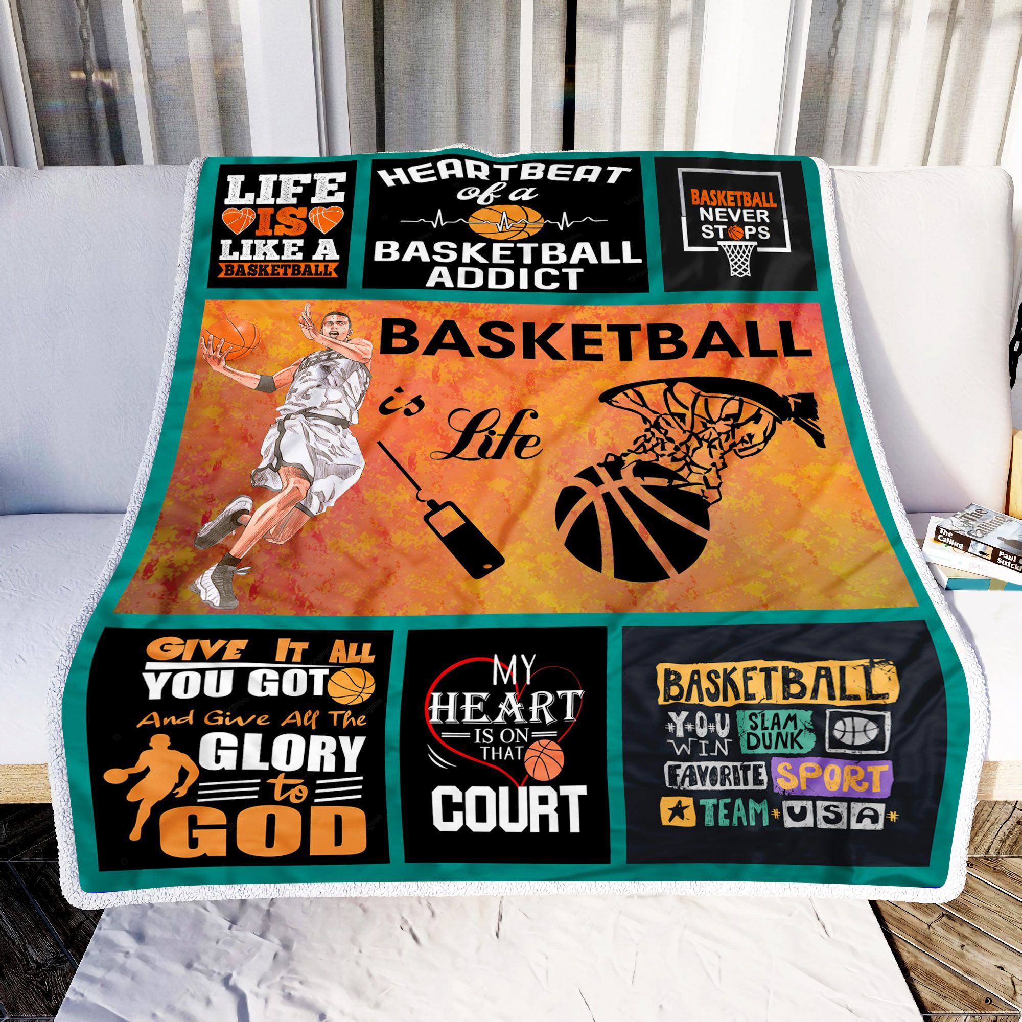 Basketball Never Stops Fleece Blanket
