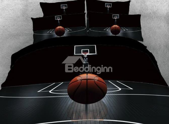 Basketball On The Court Bedding Set