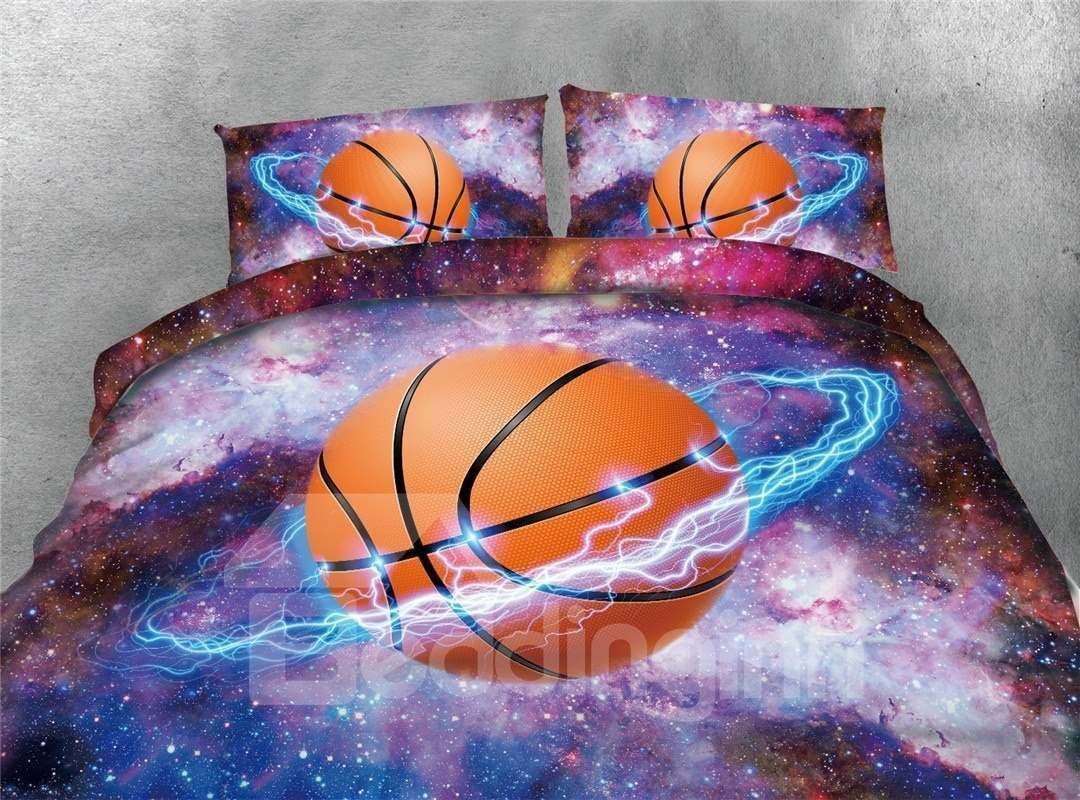 Basketball Star And Galaxy Bedding Set