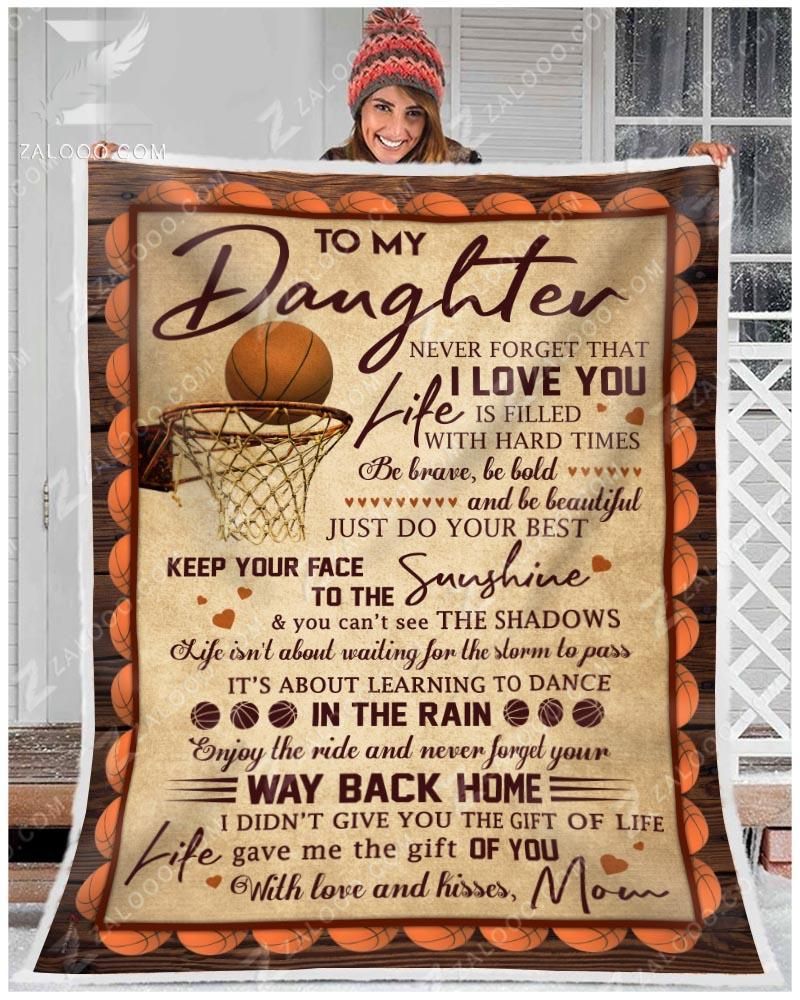 Basketball To My Daughter Your Way Back Home Sherpa Fleece Blanket