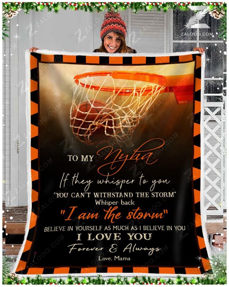 Basketball To My Nyha I Love You Sherpa Fleece Blanket