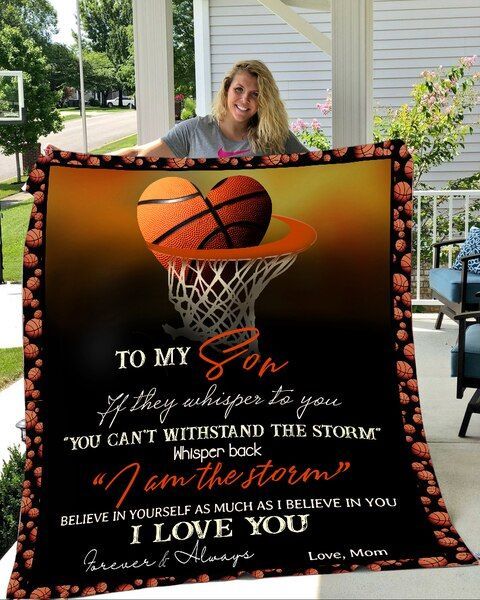 Basketball To My Son Sherpa Fleece Blanket