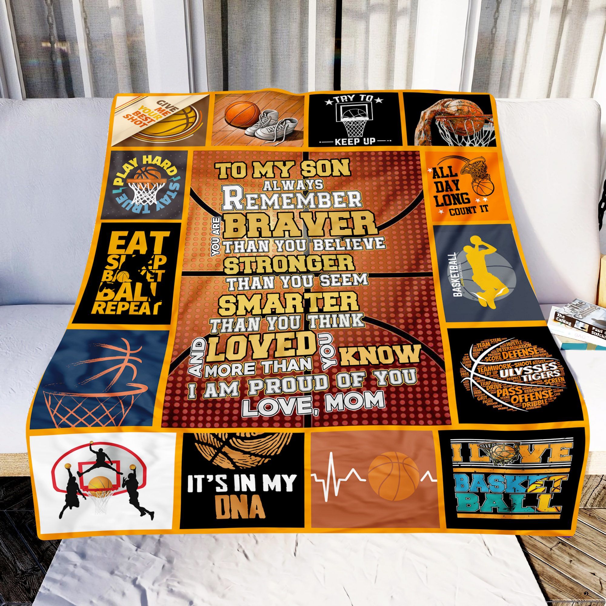 Basketball To My Son Sherpa Fleece Blanket