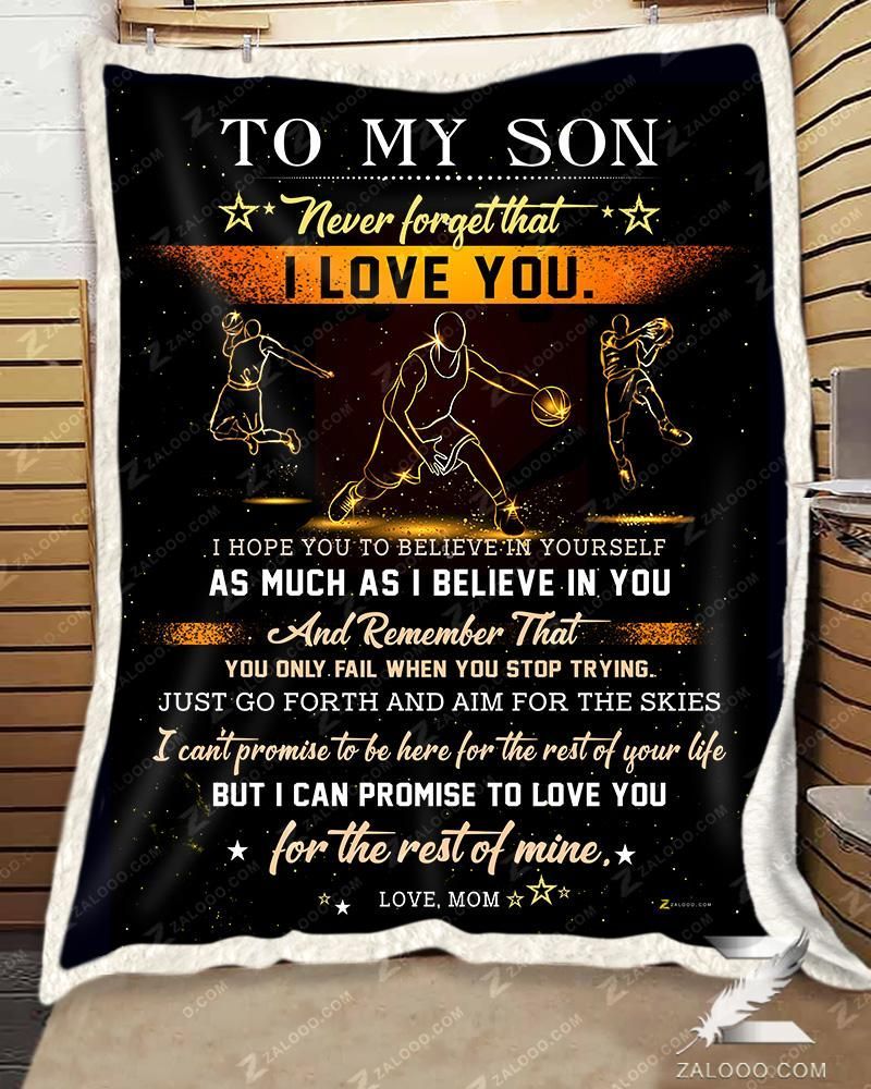 Basketball To My Son I Believe In You Sherpa Fleece Blanket