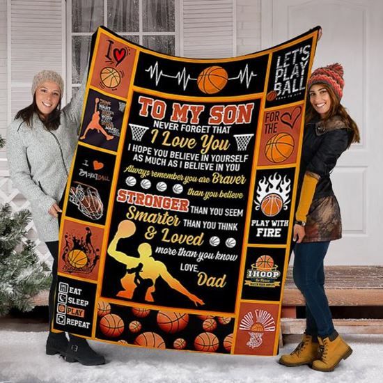 Basketball To My Son Fleece Blanket