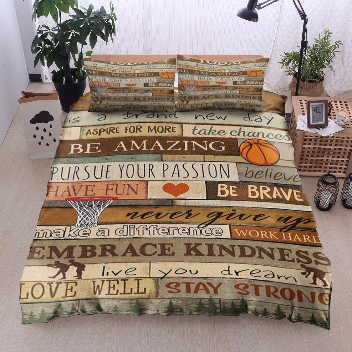 Basketball Today Is A Brand New Day Bedding Set