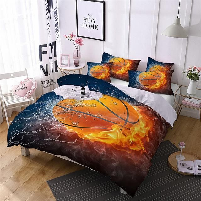 Basketball Water And Fire Bedding Set