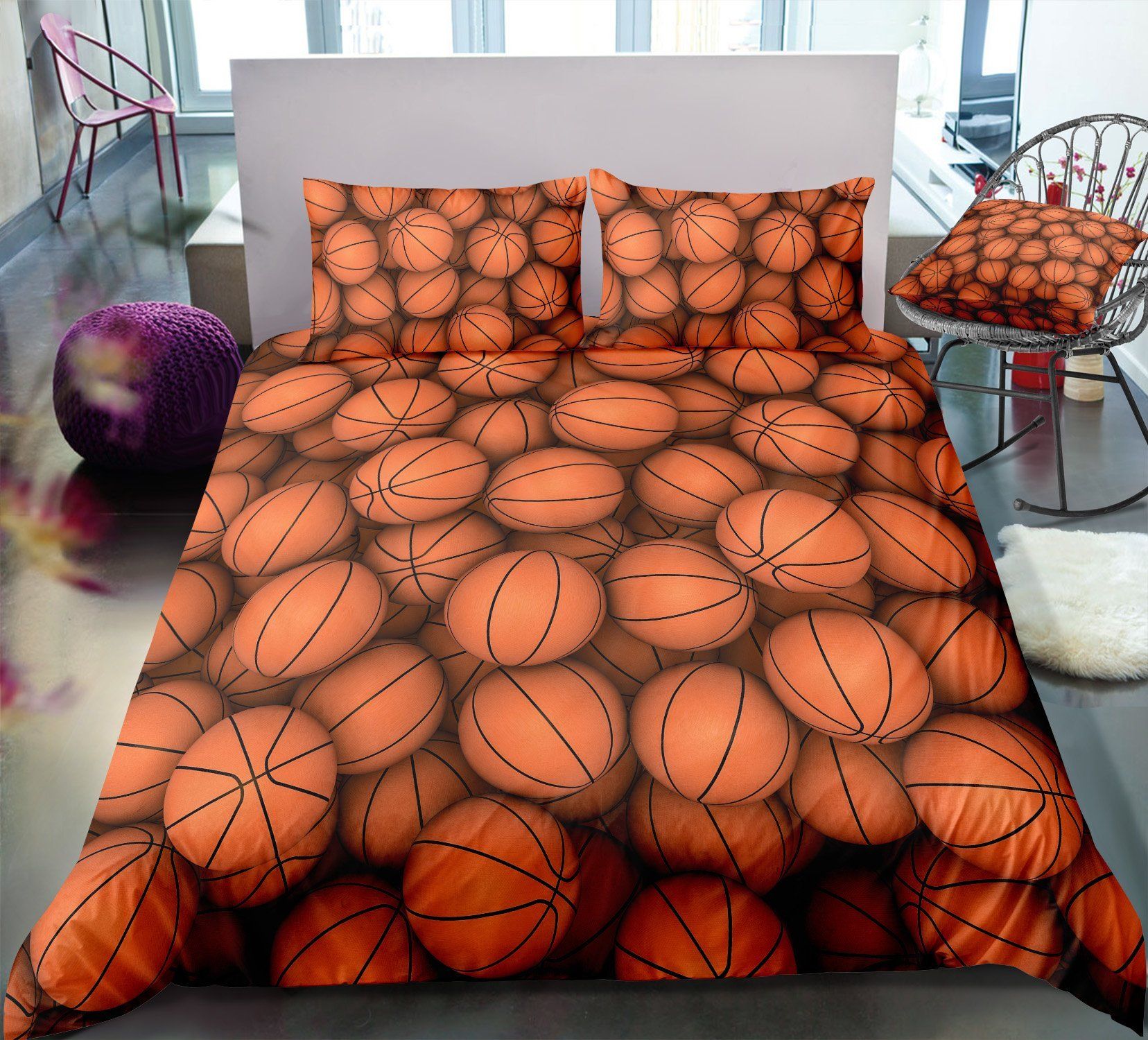Basketballs Ball Background Bedding Set